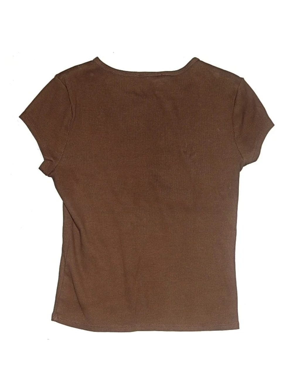 Reformation Brown Ribbed Muse Tee - Picture 3 of 5